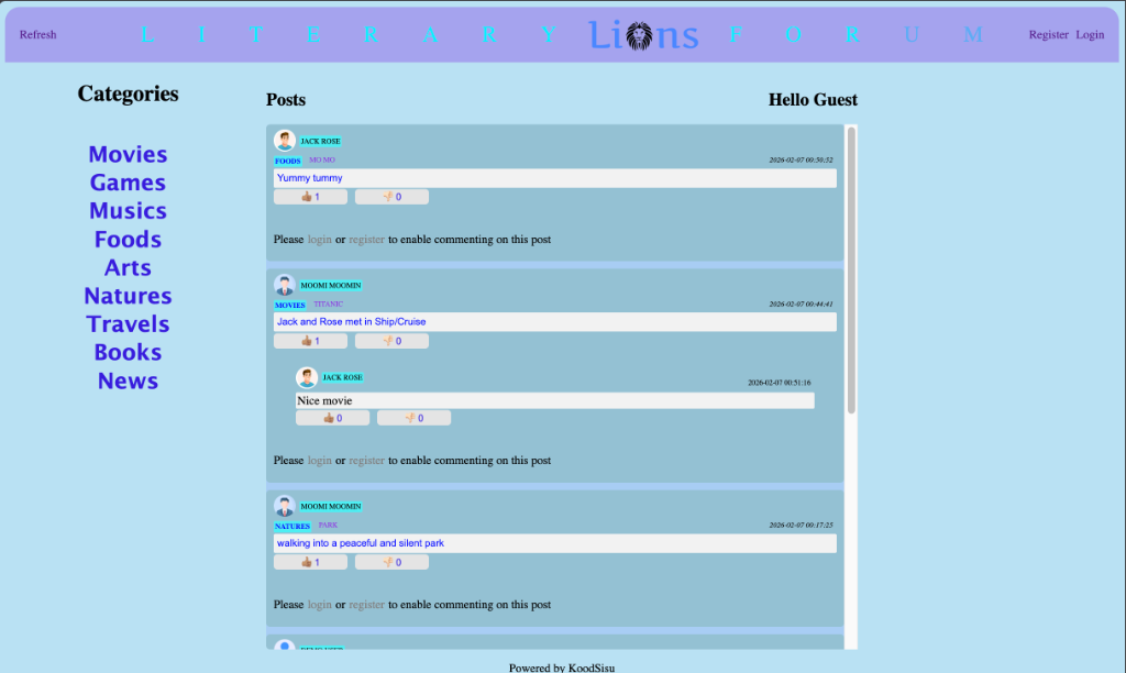 Literary Lions Forum